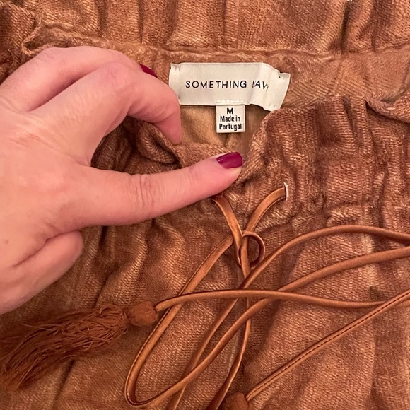 100% Cotton Something Navy Casual Lounge set Copper Medium Bottom Small Top - Picture 12 of 13